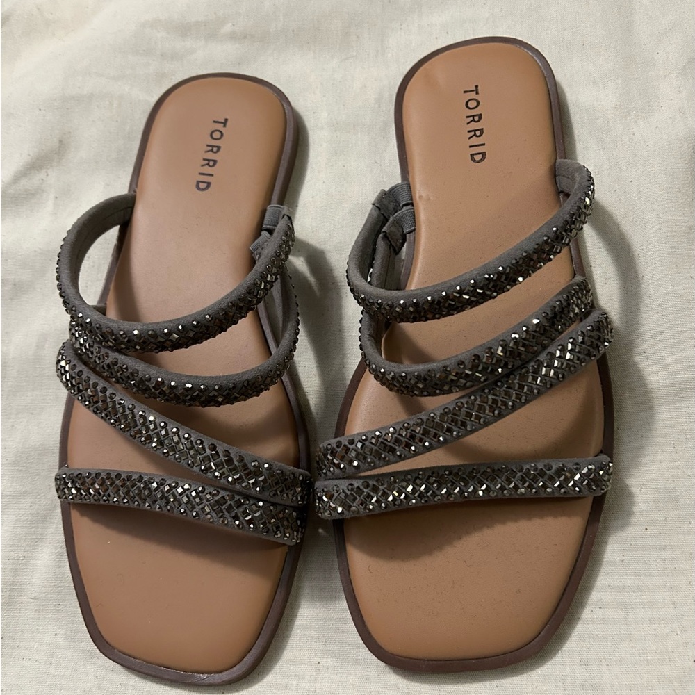 Torrid Embellished square toe sandal size 10WW